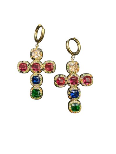 Pendientes Acero Cruz